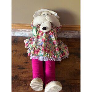 Time Out Floral Rag Dog l With Bonnet & Lace Trim Pink Leggings Vintage